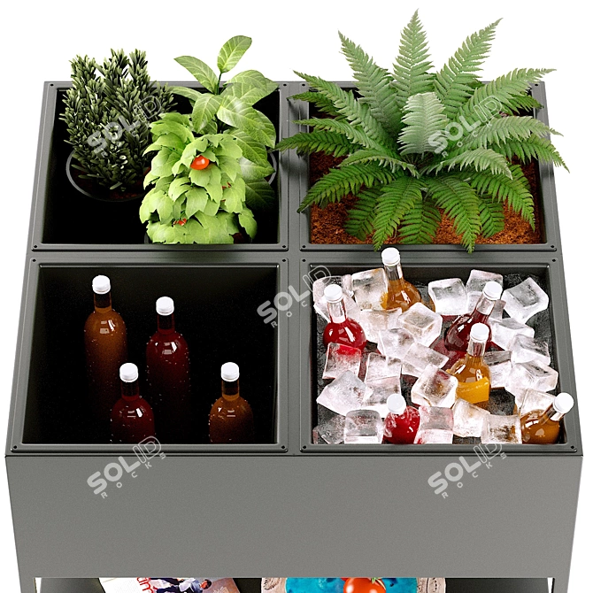 Metallic Quadrangular Garden Console | La Redoute 3D model image 4