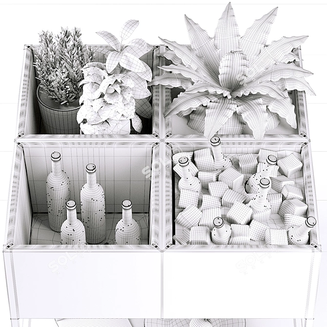 Metallic Quadrangular Garden Console | La Redoute 3D model image 5