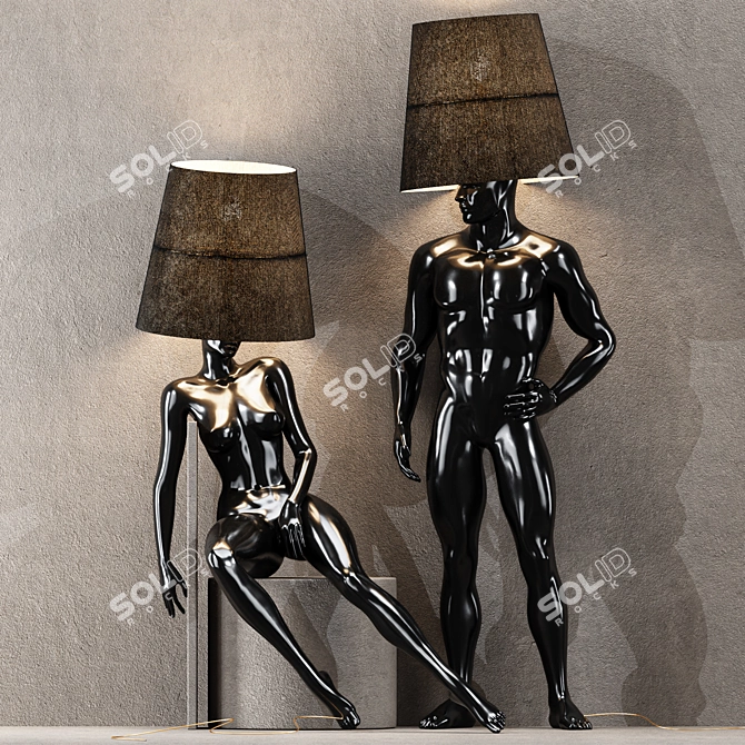 Hommer Human Lampshade Floor Lamp 3D model image 3