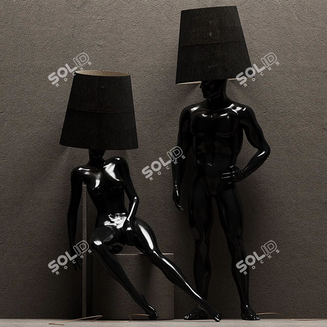 Hommer Human Lampshade Floor Lamp 3D model image 5