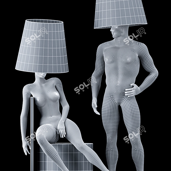 Hommer Human Lampshade Floor Lamp 3D model image 7