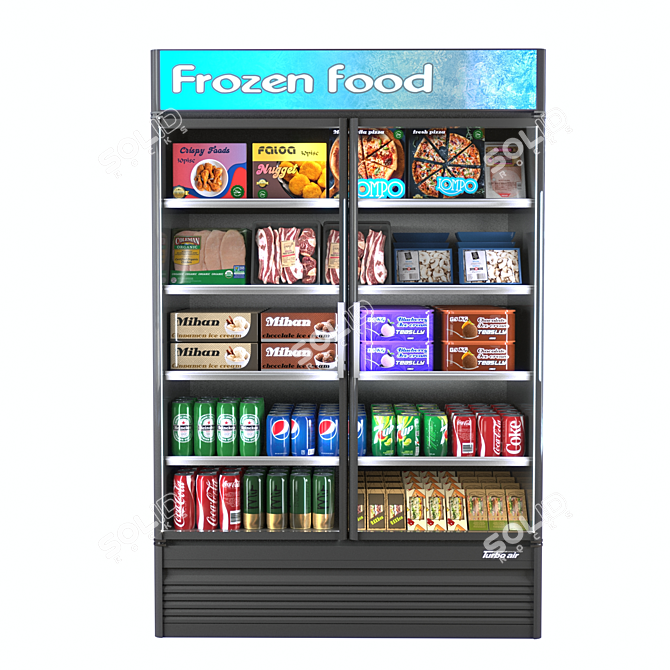 Turbo Air Glass Door Commercial Refrigerator 3D model image 2