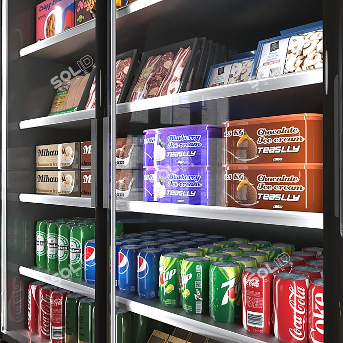 Turbo Air Glass Door Commercial Refrigerator 3D model image 3