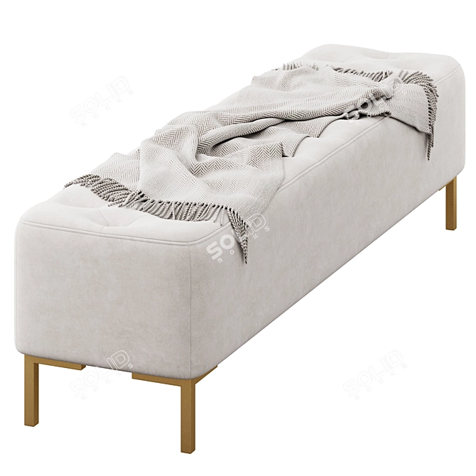 Osvaldo Upholstered Bench with Throw 3D model image 3