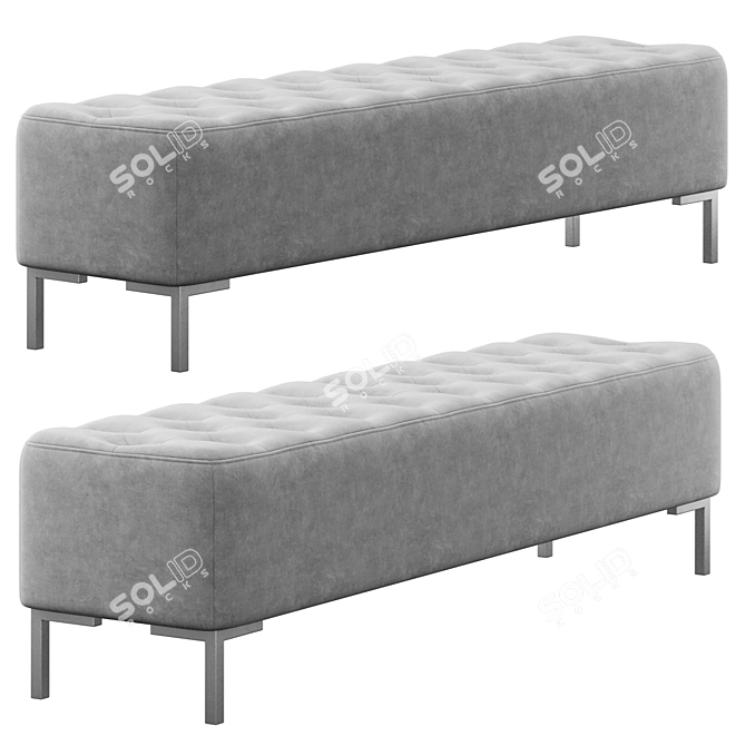 Osvaldo Upholstered Bench with Throw 3D model image 6