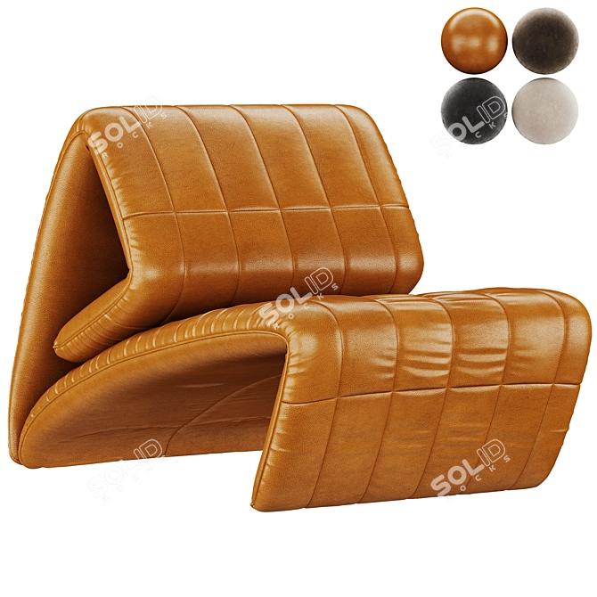 Luxury Leather Recliner Chair DS_266 3D model image 1