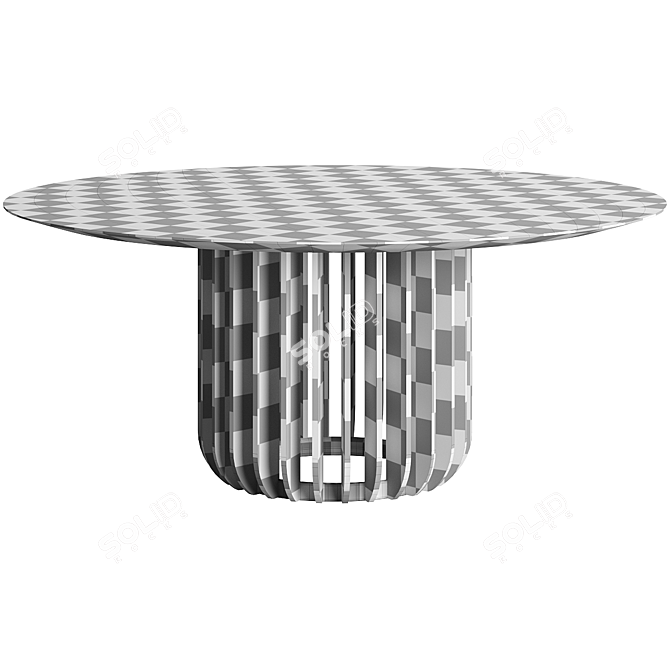 Elegant Juice Marble Oak Table 3D model image 4