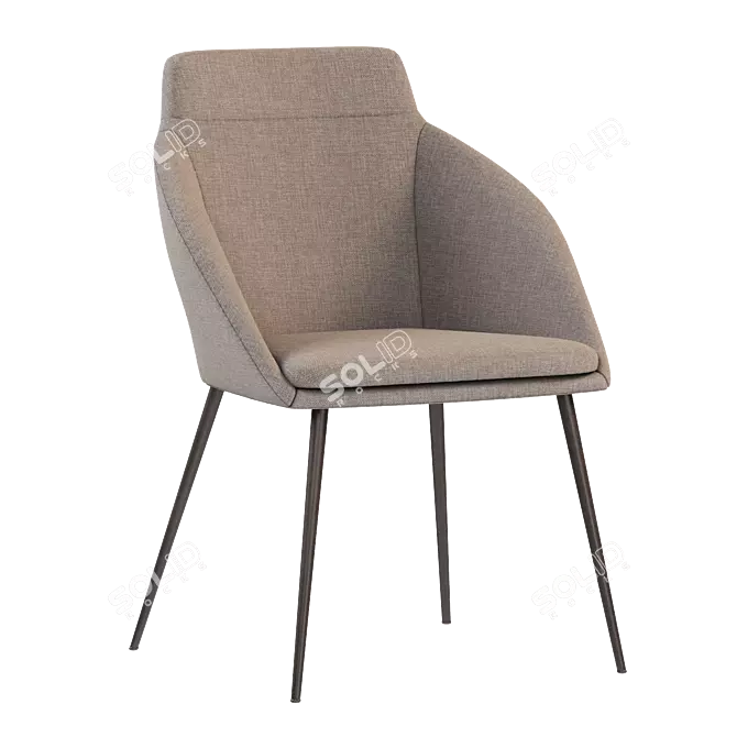 Modern Kvini Dining Chair in Corolla Brown-Pink 3D model image 2