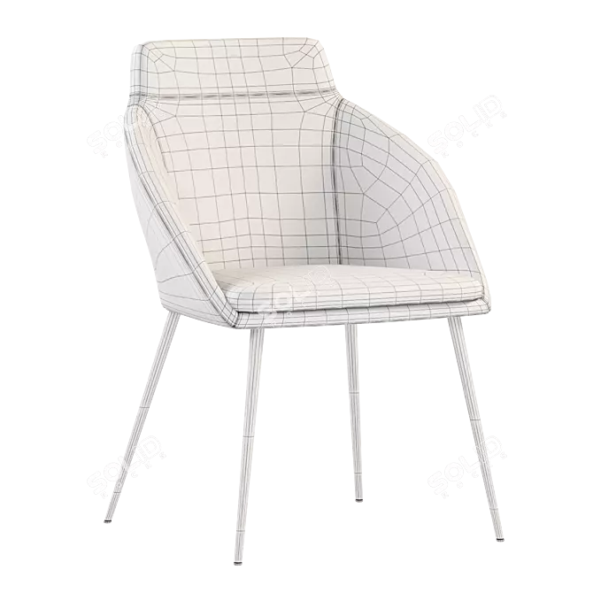 Modern Kvini Dining Chair in Corolla Brown-Pink 3D model image 4