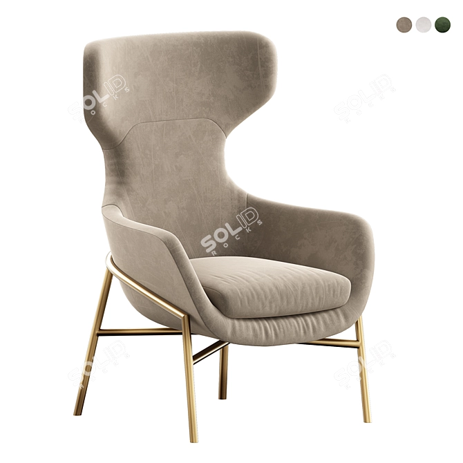 Brera Armchair: Modern Vray Design 3D model image 1