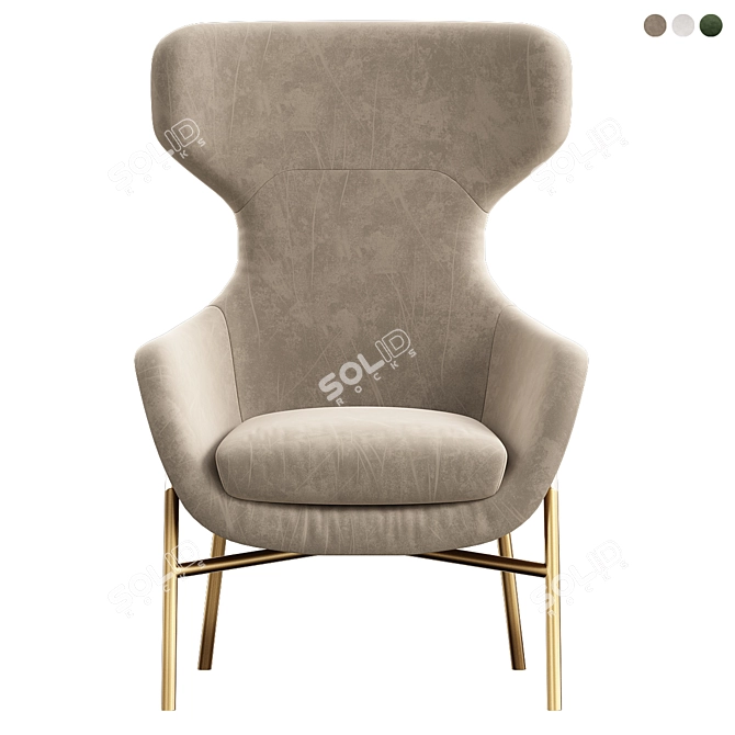 Brera Armchair: Modern Vray Design 3D model image 2