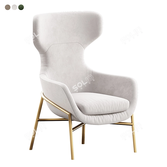 Brera Armchair: Modern Vray Design 3D model image 4