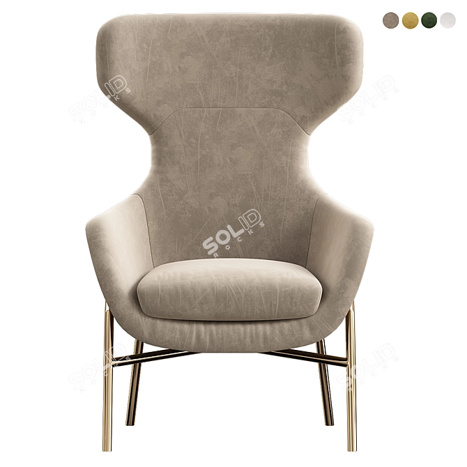 Brera Armchair: Modern Vray Design 3D model image 8
