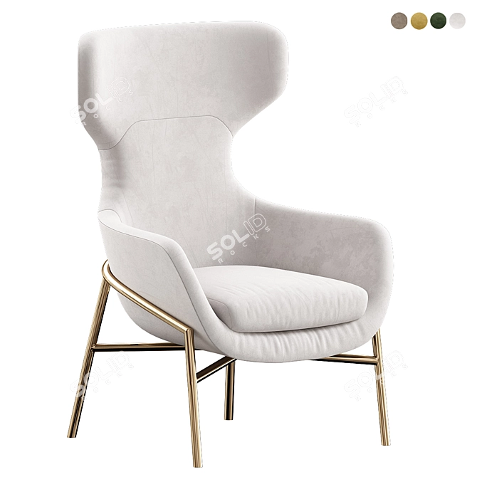 Brera Armchair: Modern Vray Design 3D model image 10