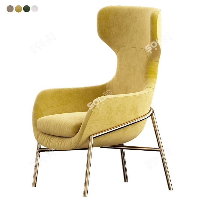 Brera Armchair: Modern Vray Design 3D model image 12