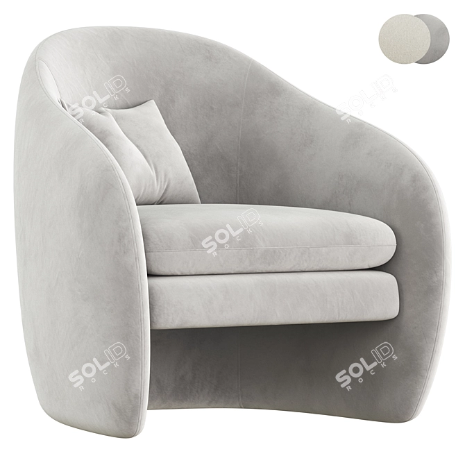 Modern Pavia Lounge Armchair 3D model image 1