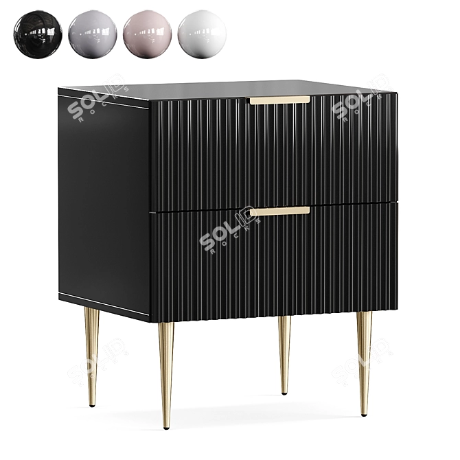 Luxury Chic Bedside Table 3D model image 3