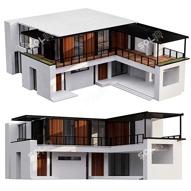 Modern Architectural 3D Model 3D model image 1