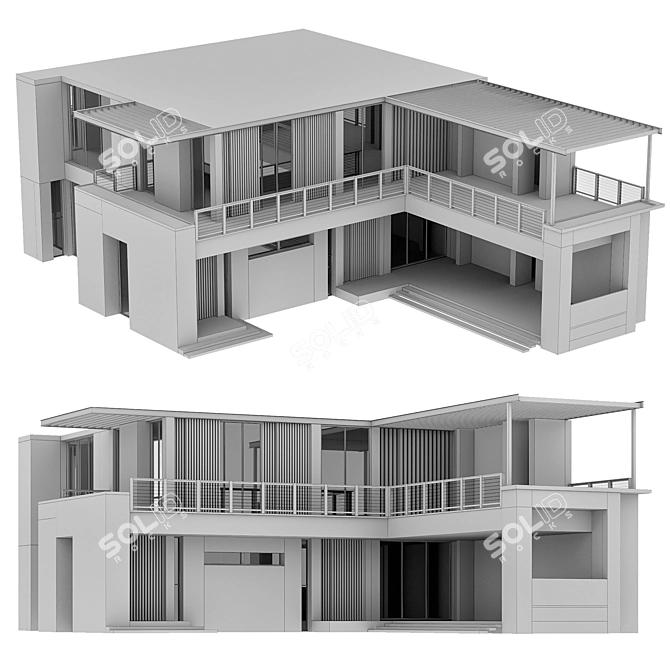 Modern Architectural 3D Model 3D model image 4