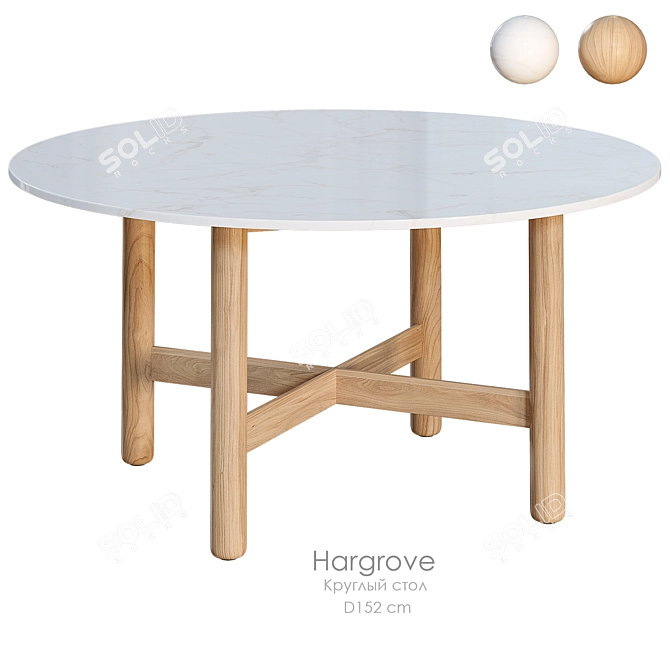 Luxury Marble Dining Table Round 3D model image 1