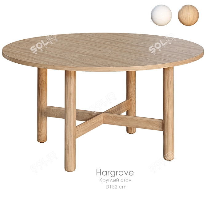 Luxury Marble Dining Table Round 3D model image 2