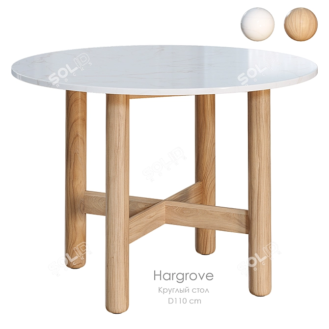 Luxury Marble Dining Table Round 3D model image 3