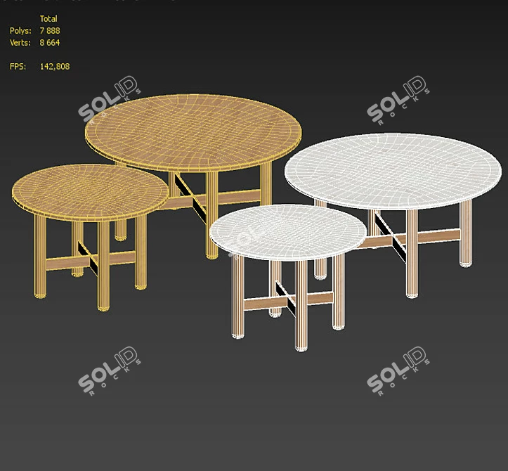 Luxury Marble Dining Table Round 3D model image 7