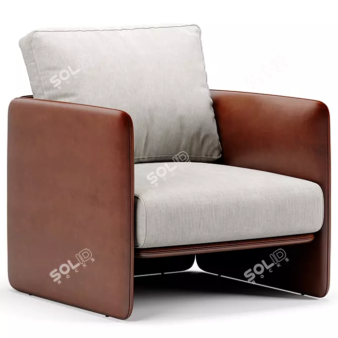 Vintage Style Miller Armchair Design 3D model image 1