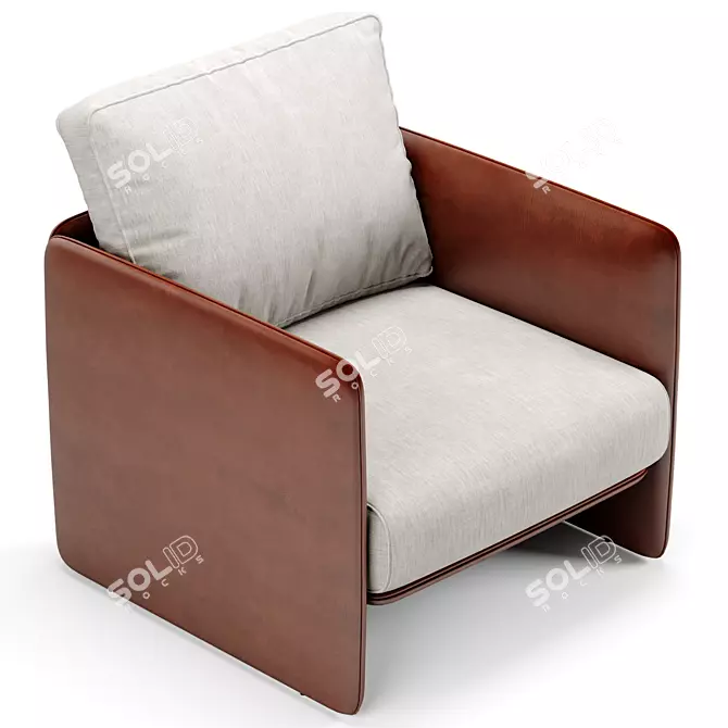 Vintage Style Miller Armchair Design 3D model image 2