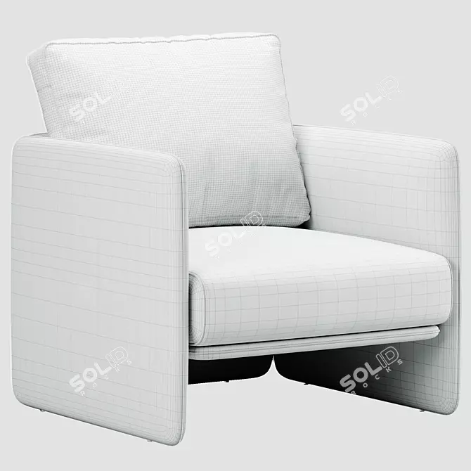 Vintage Style Miller Armchair Design 3D model image 4