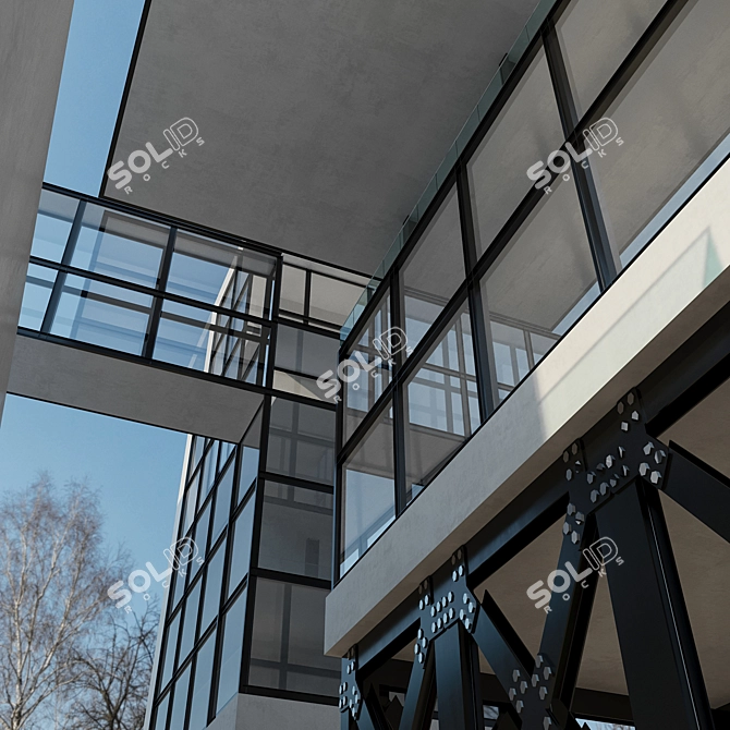 Modern Office Building 3D Model 3D model image 6