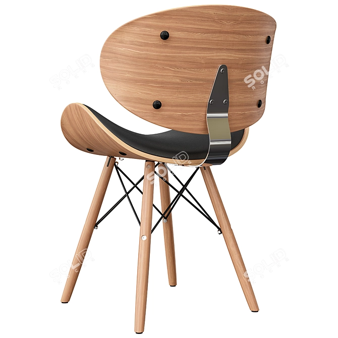 Modern Florida M Black Chair 3D model image 2