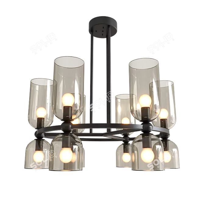 Elite Modern Pendant Light Black 3D model image 1