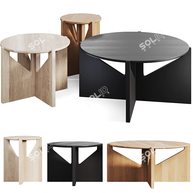 Sleek Scandinavian Style Furniture 3D model image 1