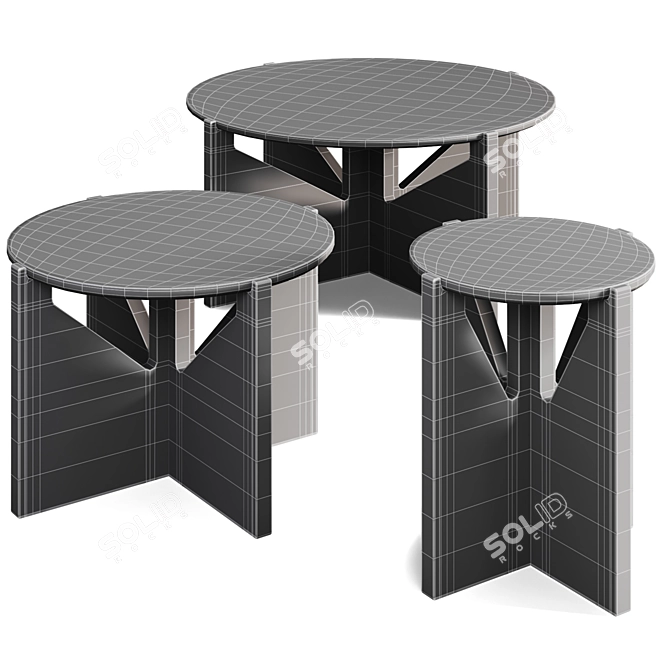 Sleek Scandinavian Style Furniture 3D model image 6