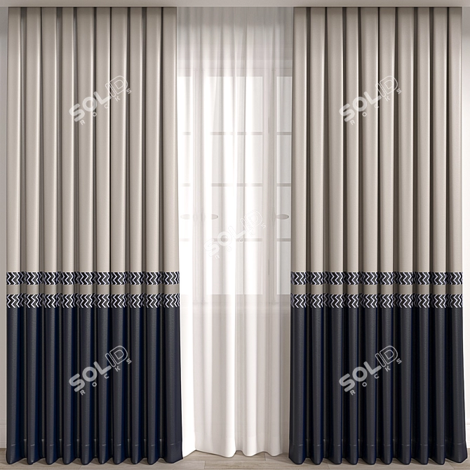 3D Curtain Model for Vray/Vray Corona 3D model image 1