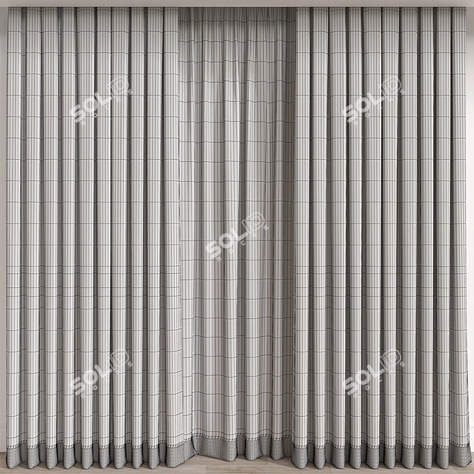 3D Curtain Model for Vray/Vray Corona 3D model image 3