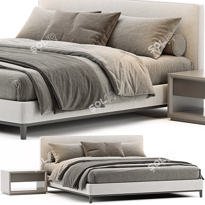 Luxurious Minotti Andersen Bed 3D model image 1