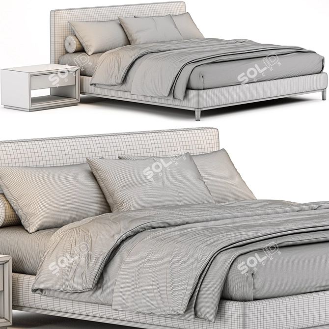 Luxurious Minotti Andersen Bed 3D model image 2