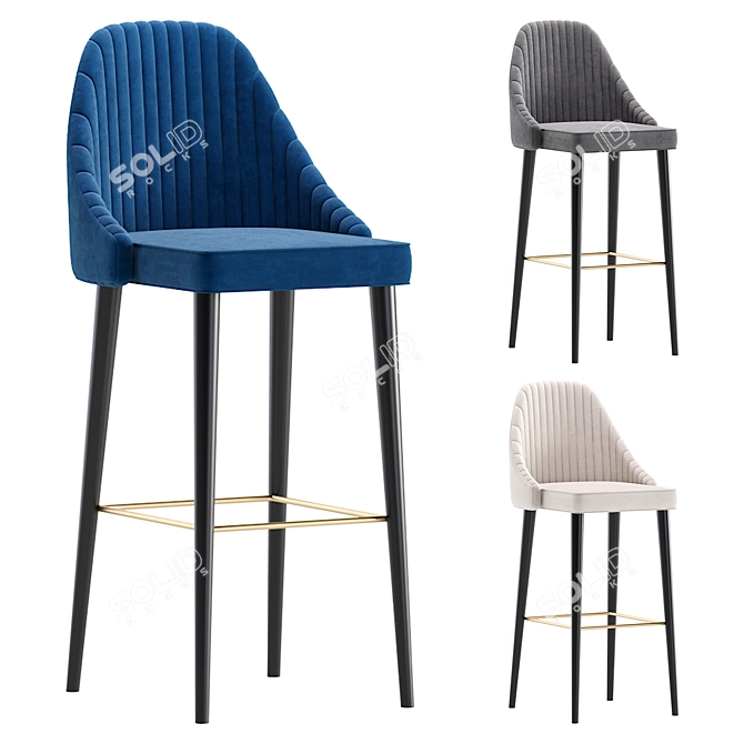 TENNESSEE Bar Stool Trio Dimensions 3D model image 1