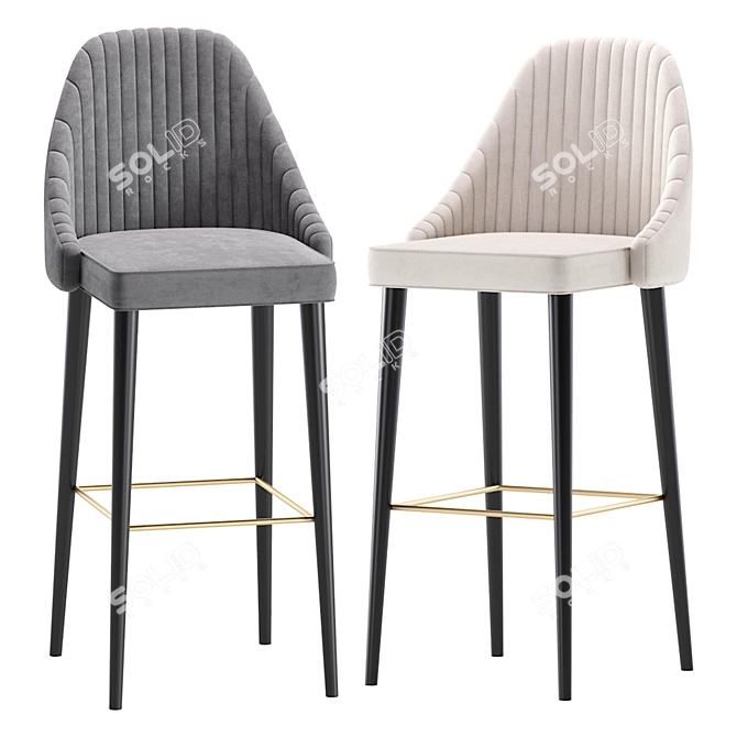 TENNESSEE Bar Stool Trio Dimensions 3D model image 2