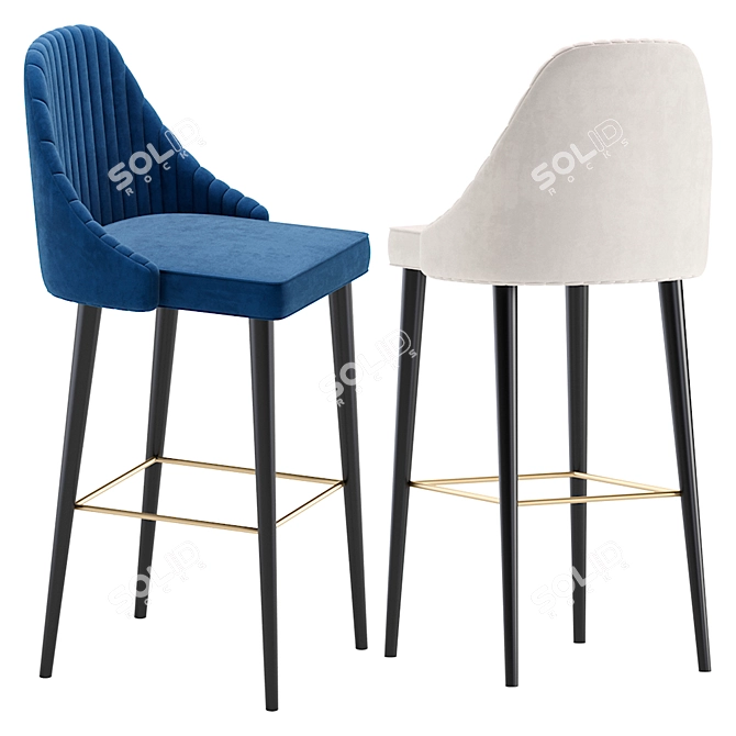 TENNESSEE Bar Stool Trio Dimensions 3D model image 3