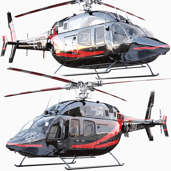 Bell429 Helicopter Model: 3D  3D model image 1