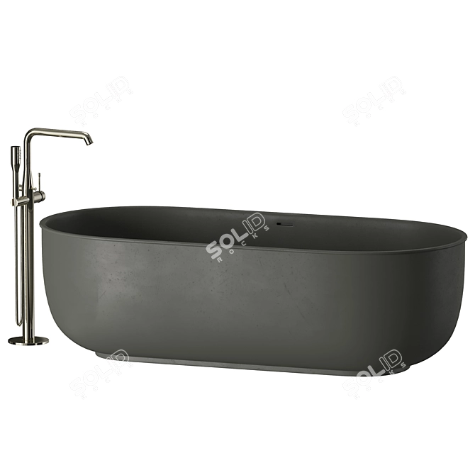 Luxury INBANI Bathtub Set: 16 Colors 3D model image 1