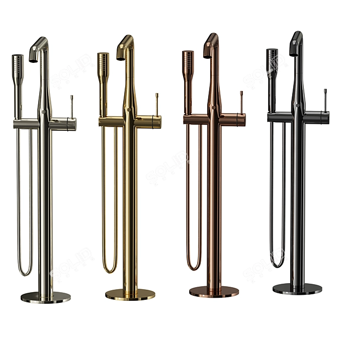 Luxury INBANI Bathtub Set: 16 Colors 3D model image 2