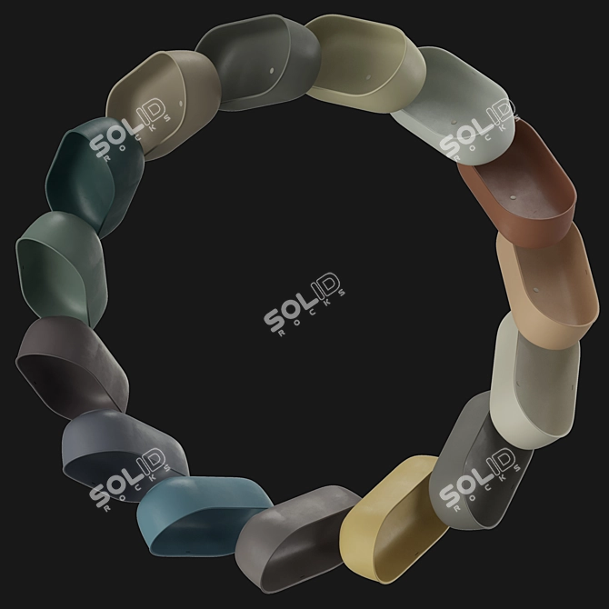 Luxury INBANI Bathtub Set: 16 Colors 3D model image 3