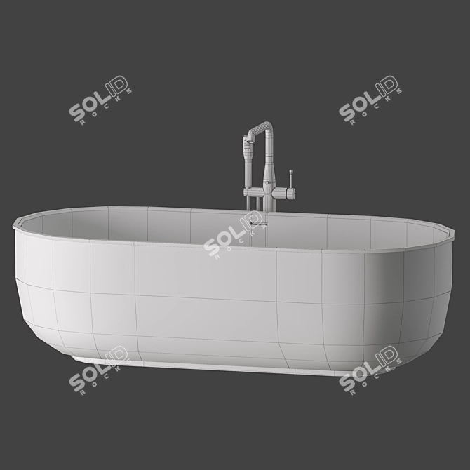 Luxury INBANI Bathtub Set: 16 Colors 3D model image 4