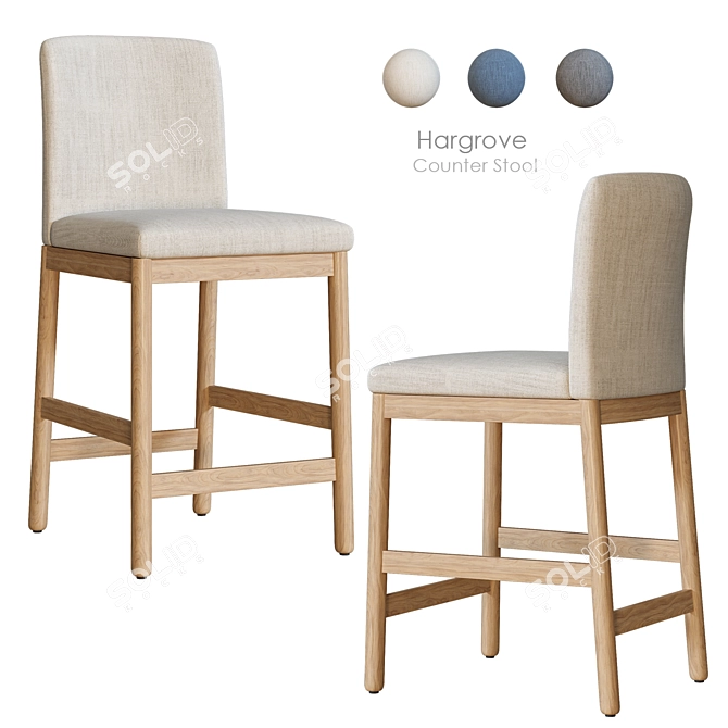  Modern Hargrove Bar Stool 3D model image 2