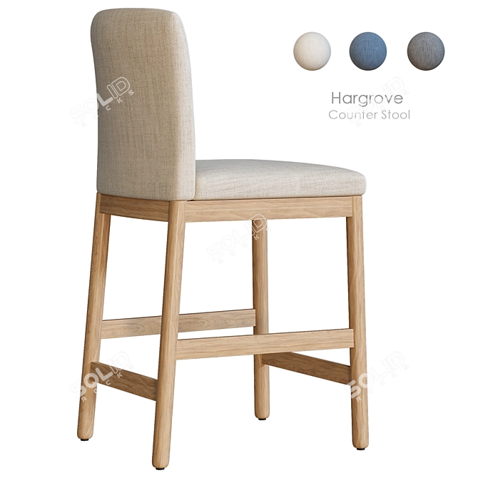  Modern Hargrove Bar Stool 3D model image 3