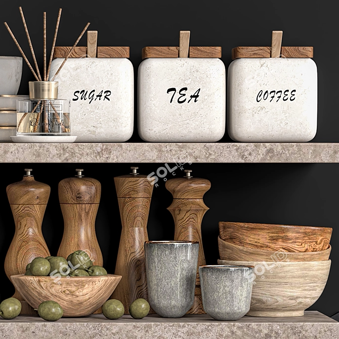 Modern Kitchen Accessories Set, 2015 3D model image 5